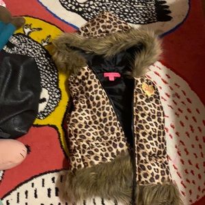 Betsey Johnson leopard vest with cat ears